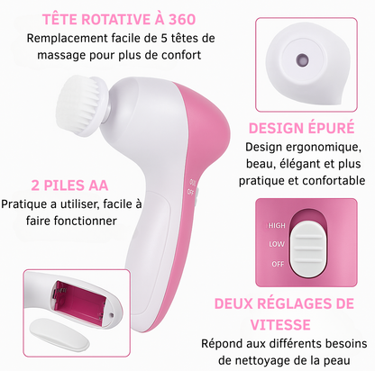 Brosse nettoyante visage + jade visage rouleau et gua sha