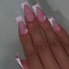 Press On Nails French Pailleté Fleurs