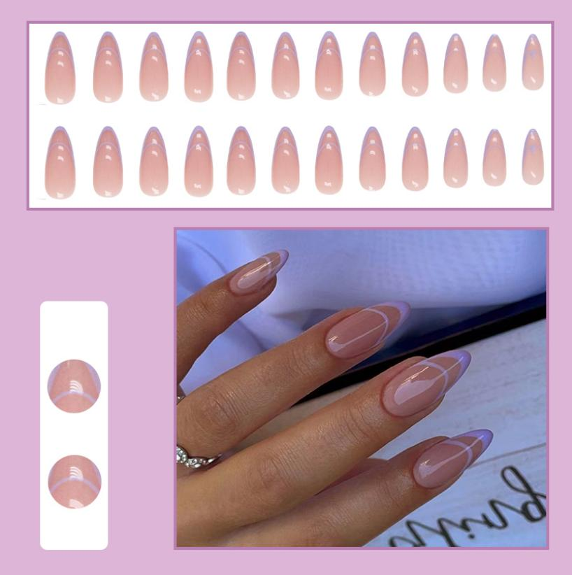 Press On Nails Amande avec Design